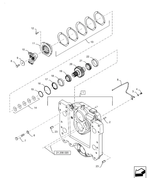221240A4 - Фланецдержатель шестернивала 33Т входн. редуктора повыш. КПП Mg. с 02г.в.